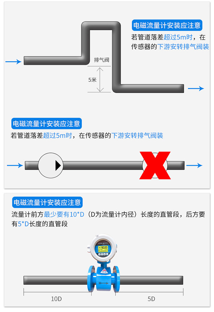 數顯管道流量計安裝注意事項